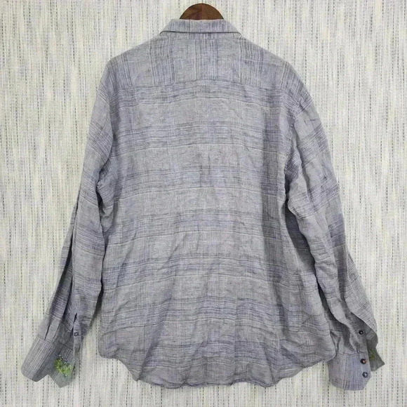 Robert Graham Men's Button down Shirt XL Classic Fit Striped Purple - Picture 2 of 8